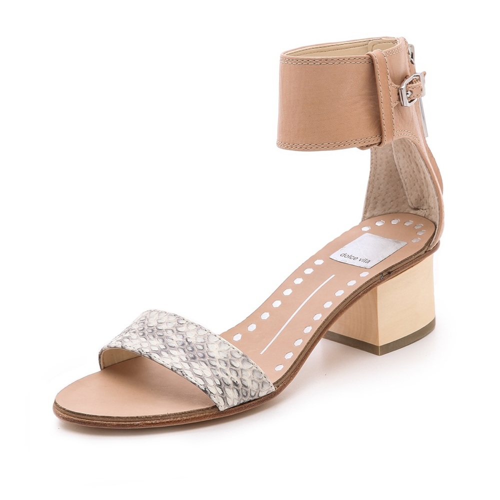 Dolce Vita Snake Skin Sandal with Block Heel